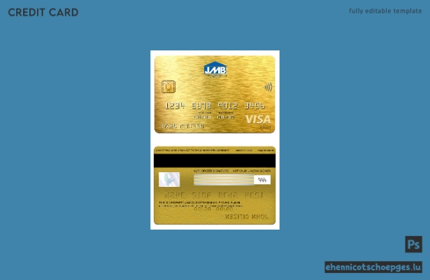 Beispielvorschau der Visa Gold Card der Jamaica Mortgage Bank